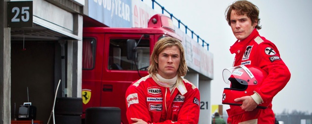 RUSH Starring Chris Hemsworth and Daniel Bruhl Header