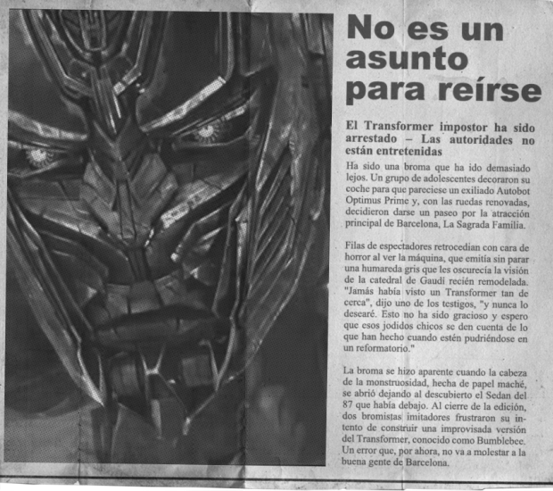 transformers age of extinction viral marketing newspaper_barcelona
