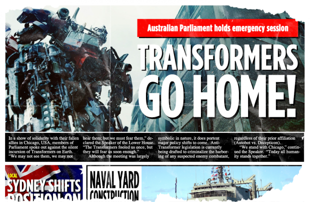 transformers age of extinction viral marketing newspaper_sydney