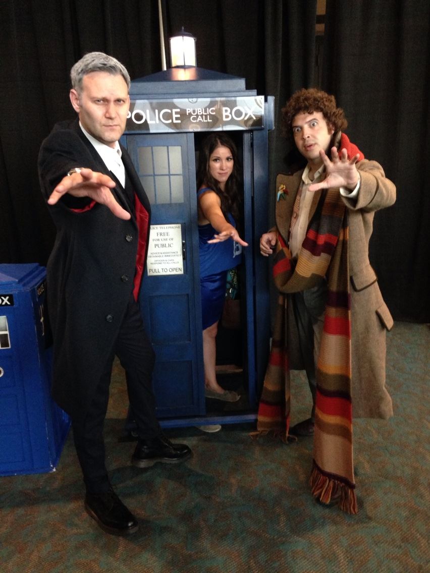 The Twelfth and Fourth Doctor  with the TARDIS (photo by Kevin Kittridge and Bob Mitsch)